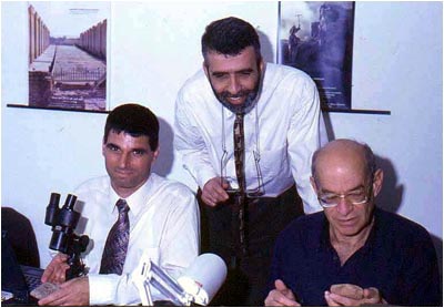 The authors: (from left) Profs. Yuval Goren, Israel Finkelstein and Nadav Na'aman