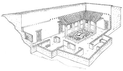 Artistic reconstruction of the Roman villa