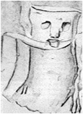 Fig. 4a-b. Tomb 1: Lion on left-hand side of entrance