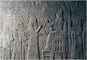 Fig. 34. The relief: Sennacherib sits on his throne at Lachish